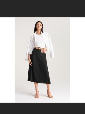 J.Jill Linen Blend A-Line Skirt